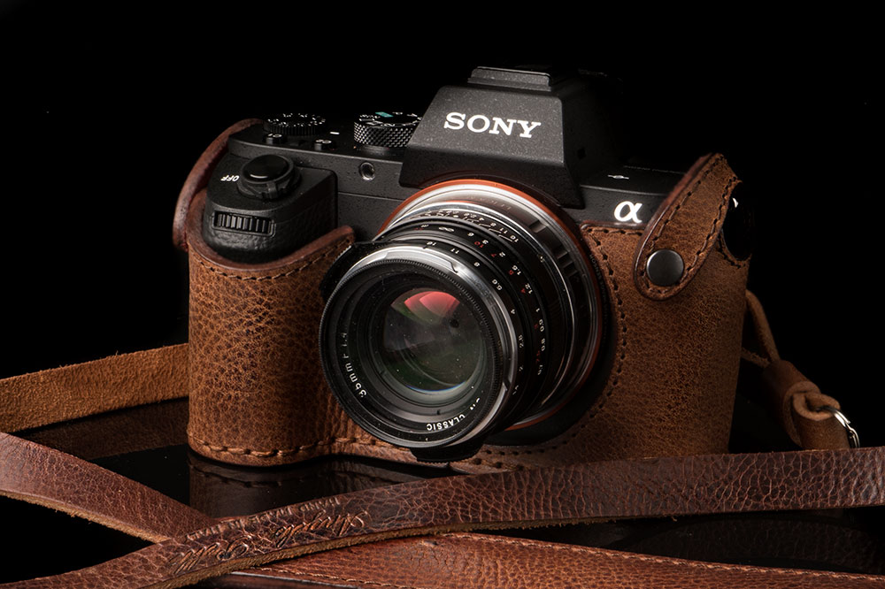 TP Original Genuine Leather Half Camera Case For Sony A7 A7R A7S – Black